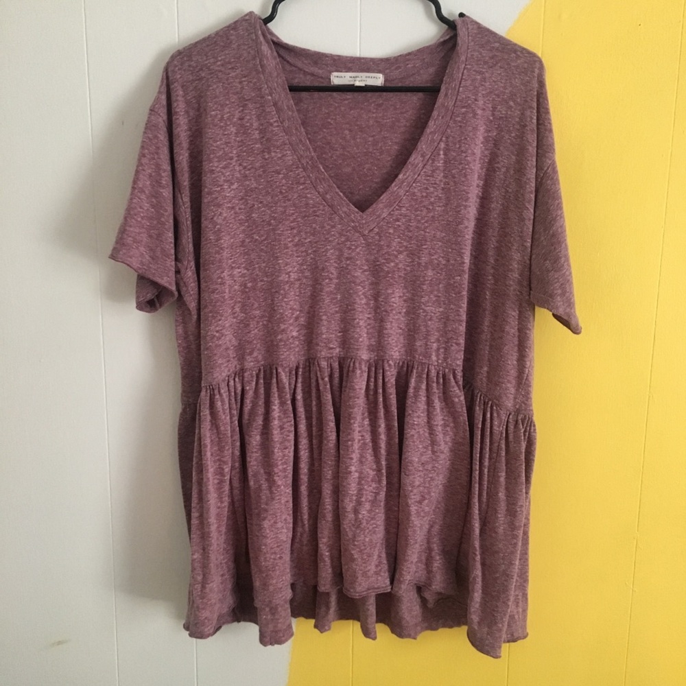 Heathered VNeck Peplum top
